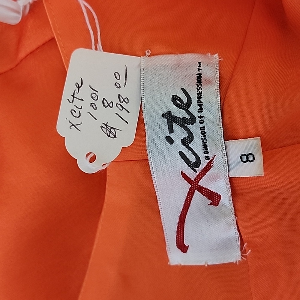 Excite Dress Vintage Cut Out Sequined Halter Neck Orange Size 8 - Picture 12 of 17